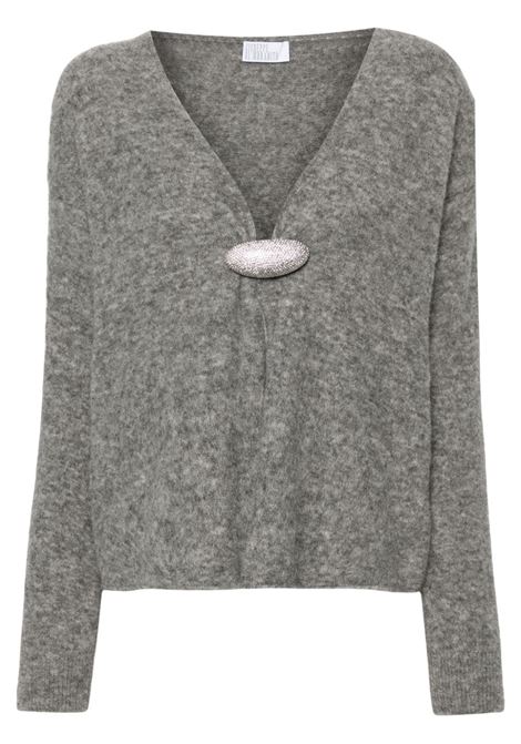 Cardigan con dettaglio di spilla in grigio Giuseppe di Morabito - donna